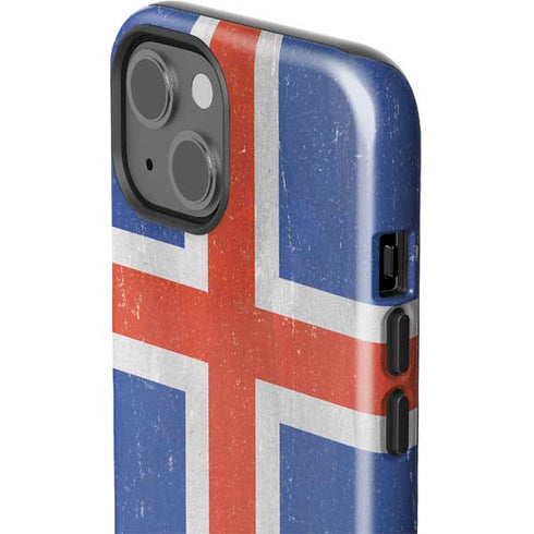 Iceland Flag Distressed iPhone 15 Plus Impact Case